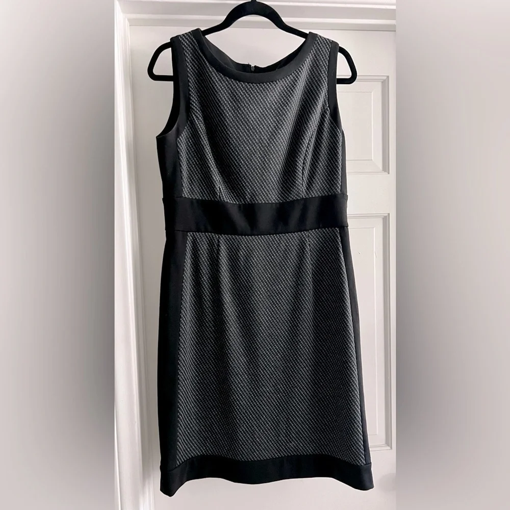tahari arthur s levine black dress Tahari Arthur S Levine black grey sleeveless pencil dress women’s size 10